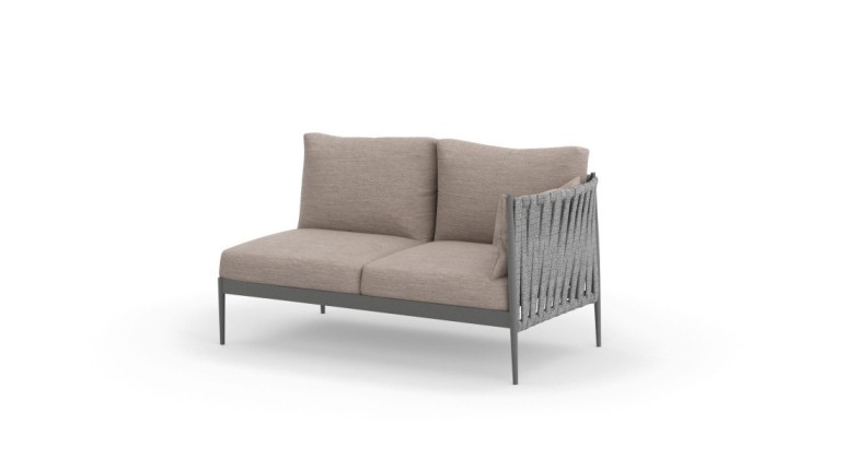 Ogrodowy moduł narożny 2 osobowy lewy MADERA