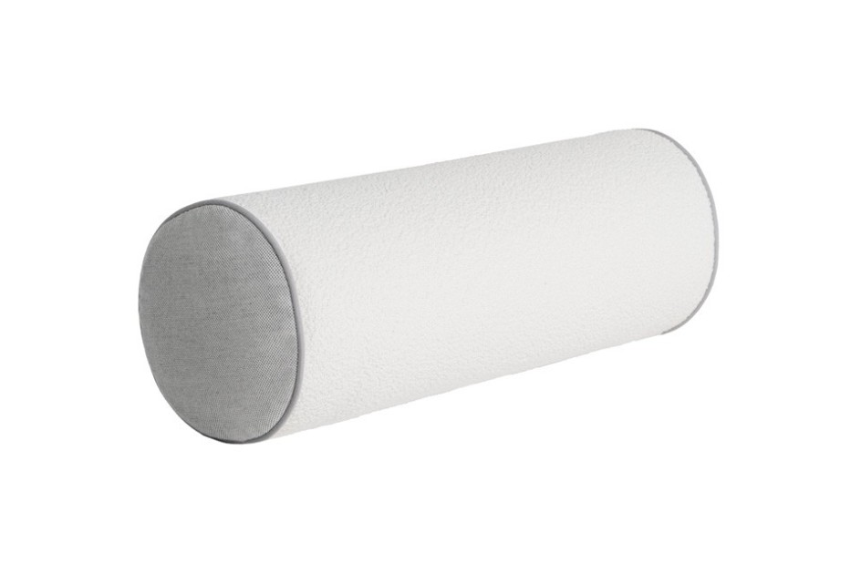 Poduszka dekoracyjna wałek boucle Lucent White