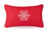 Czerwona poduszka zimowa Snowflake I 50 x 30 cm