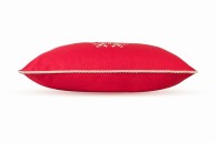 Czerwona poduszka zimowa Snowflake I 50 x 30 cm