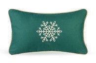 Zielona poduszka zimowa Snowflake II  50 x 30 cm