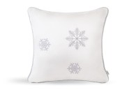 Biała poduszka zimowa Snowflake VII  45x45 cm
