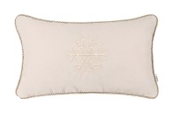 Beżowa poduszka zimowa Snowflake X 50 x 30 cm