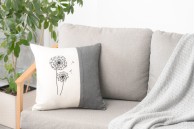 Poduszka dekoracyjna Dmuchawiec Antracyt 45 x 45 cm