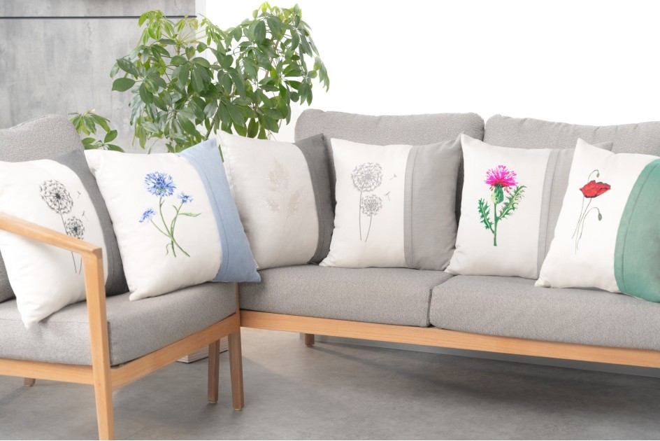 Poduszka dekoracyjna Dmuchawiec Antracyt 45 x 45 cm