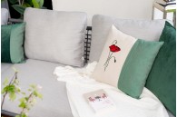 Poduszka dekoracyjna Mak Szmaragd 45 x 45 cm